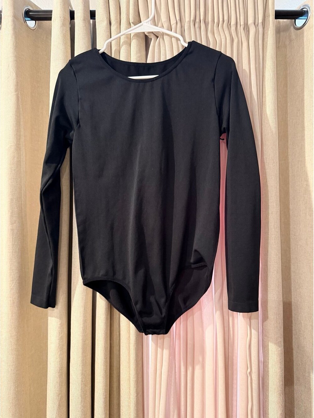 Women's Long Sleeve Black Bodysuit
